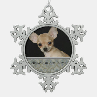 Custom Pet Memorial Pewter Snowflake Ornament