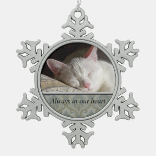 Custom Pet Memorial Pewter Snowflake Ornament