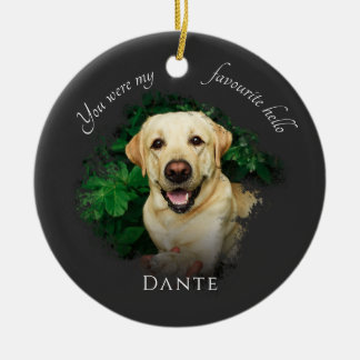 Custom Pet Memorial Photography Grey Ceramic Tree Decoration