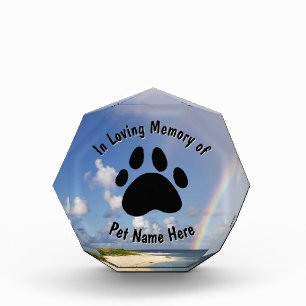 Custom Pet Memorial Rainbow Acrylic Block
