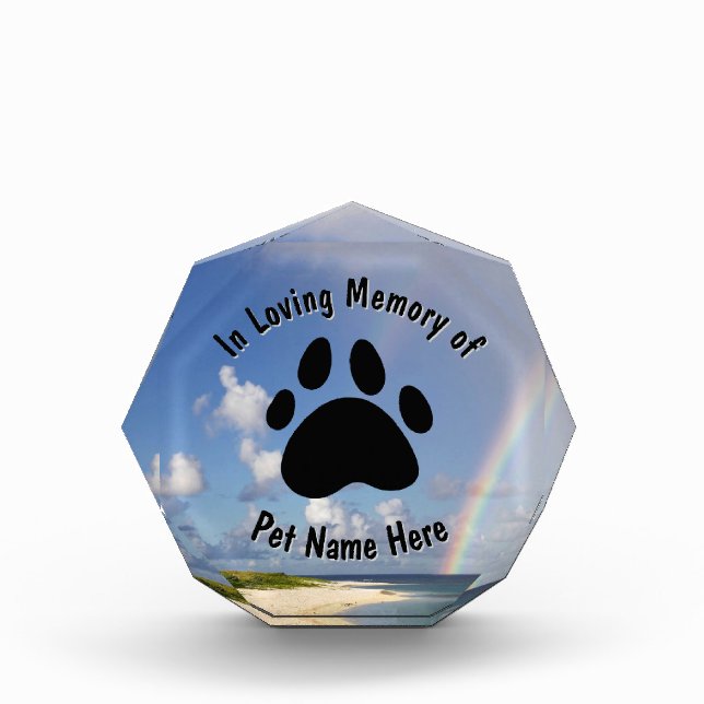 Custom Pet Memorial Rainbow Acrylic Block (Front)