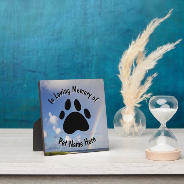 Custom Pet Memorial Rainbow Plaque (Insitu)