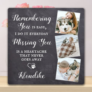 Custom Pet Memorial Remembrance Poem Dog 3 Photo Plaque