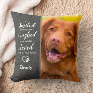 Custom Pet Memorial Sympathy Pet Loss 2 Dog Photo  Cushion