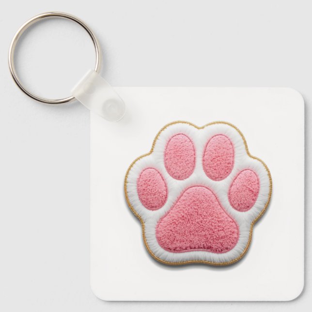 Custom Pet Mum Keychain | Heart Shaped Paw Prints (Front)