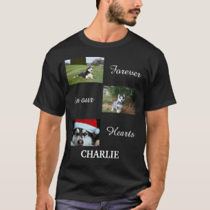 Custom Pet Name 3 Photo collage keepsake Memorial T-Shirt