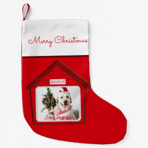 Custom Pet Name and Photo Small Christmas Stocking
