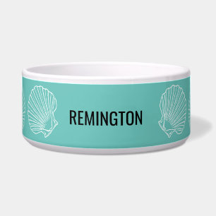 Custom Pet Name Beach Sea Shells Teal