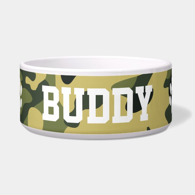 Custom pet name green military camouflage pattern, (Front)