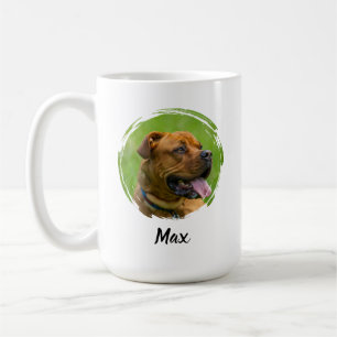 Custom Pet Name & Photo   Modern Typography Person Coffee Mug