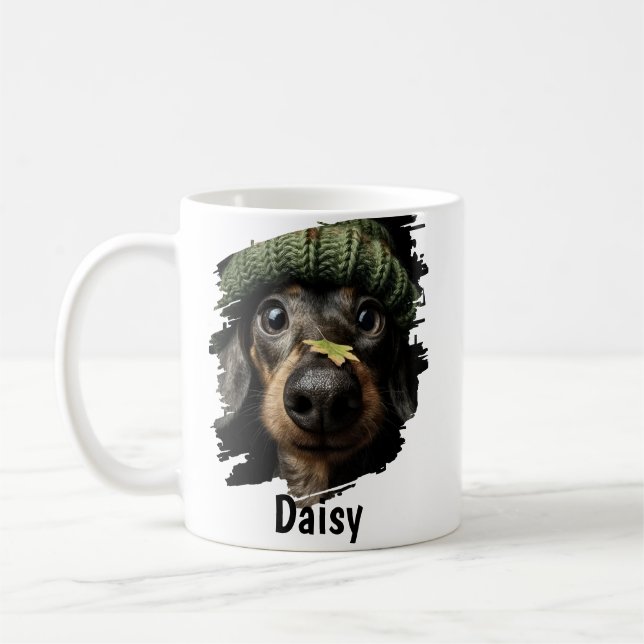 Custom Pet Name Photo Pet Lover Gift Coffee Mug (Left)