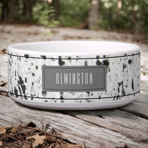 Custom Pet Name Rustic Aspen Tree Bark Bowl