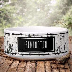 Custom Pet Name Rustic White Aspen Tree Bark Bowl