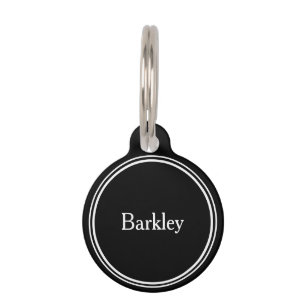 Custom Pet Name Tags - Black Minimalist