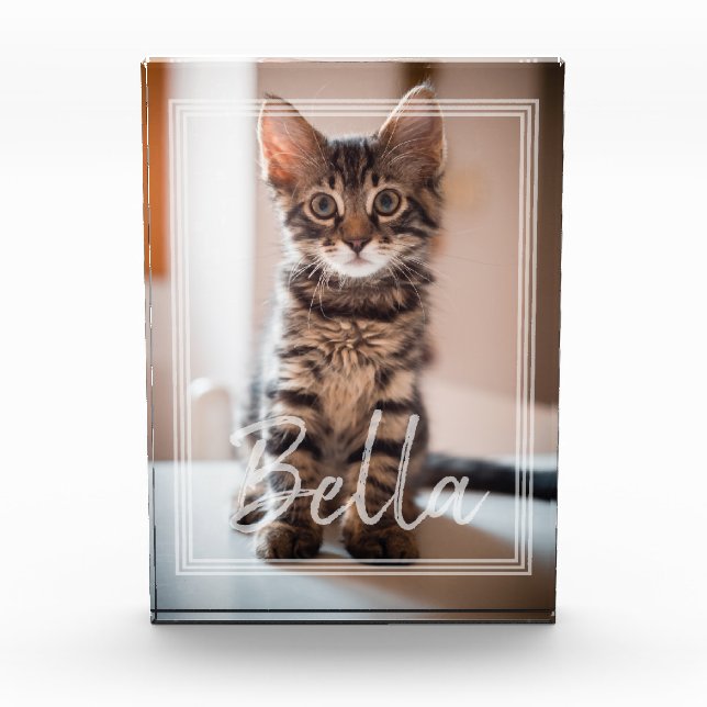 Custom Pet Name Typography and Photo Frame Block (Front)