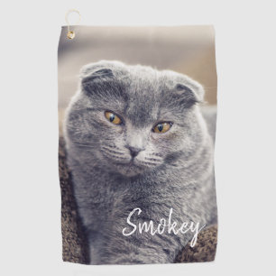 Custom Pet Name Typography and Photo Golf Towel