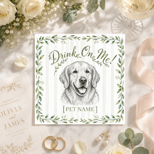 Custom Pet Napkins Wedding Dog Cat Cocktail couple
