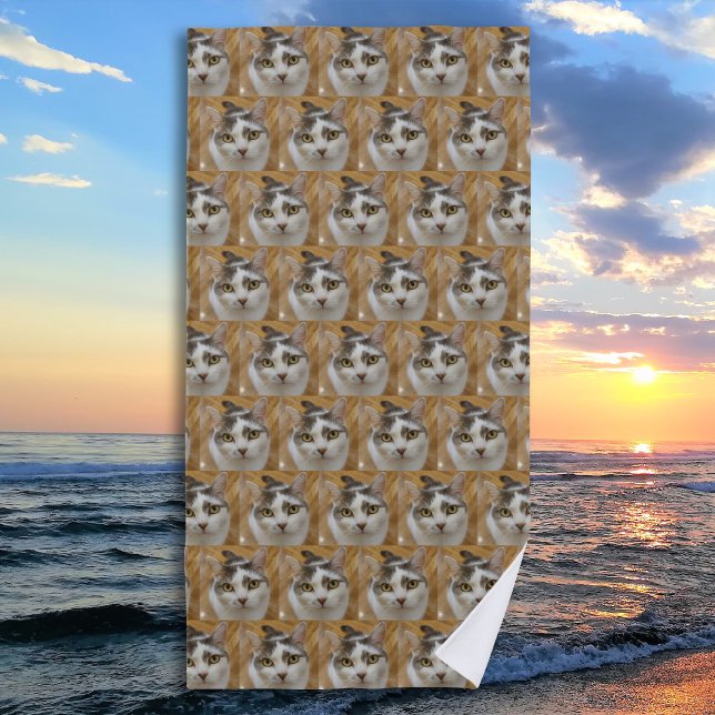 Custom Pet or Family Photo Personalized Beach Towel (Creator Uploaded)
