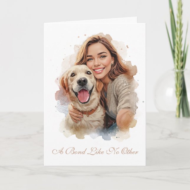 Custom Pet & Owner Greeting Card (Front)