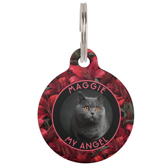 Custom Pet Parent Gift Lilies Motif Tag (Front)