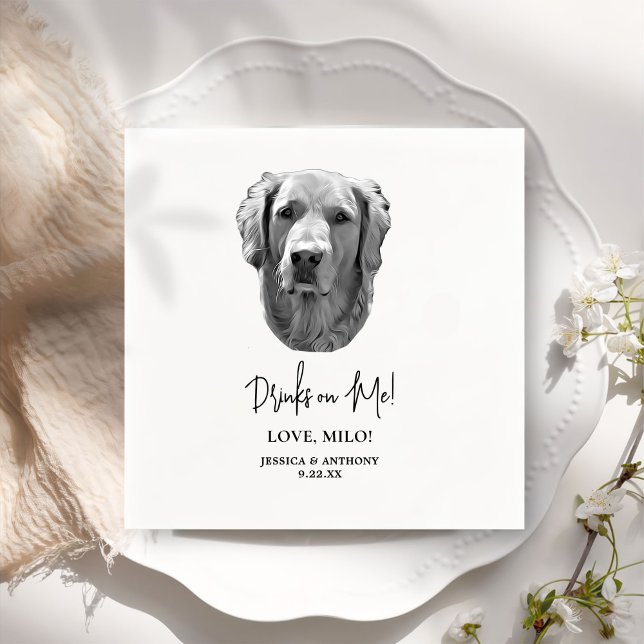 Custom Pet Personalised Drinks On Me Napkins (Creator Uploaded)