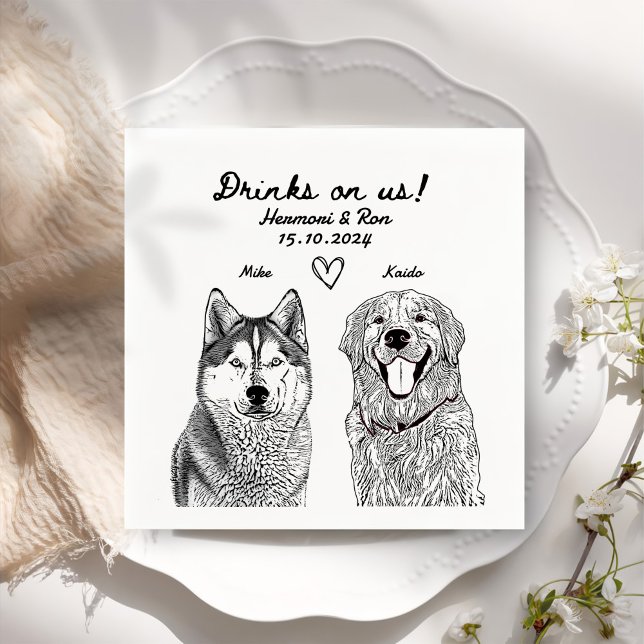 Custom Pet Personalised Simple Wedding Napkin (Creator Uploaded)
