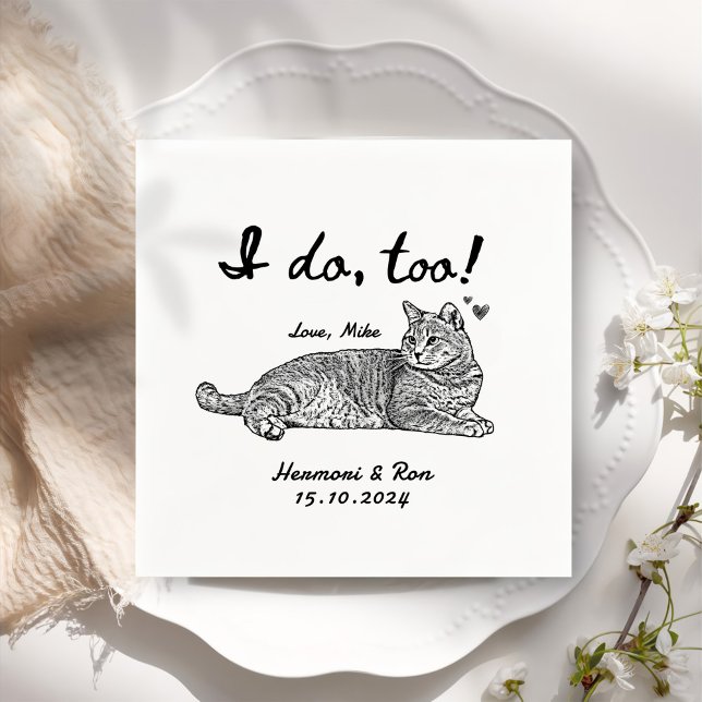 Custom Pet Personalised Simple Wedding Napkin (Creator Uploaded)