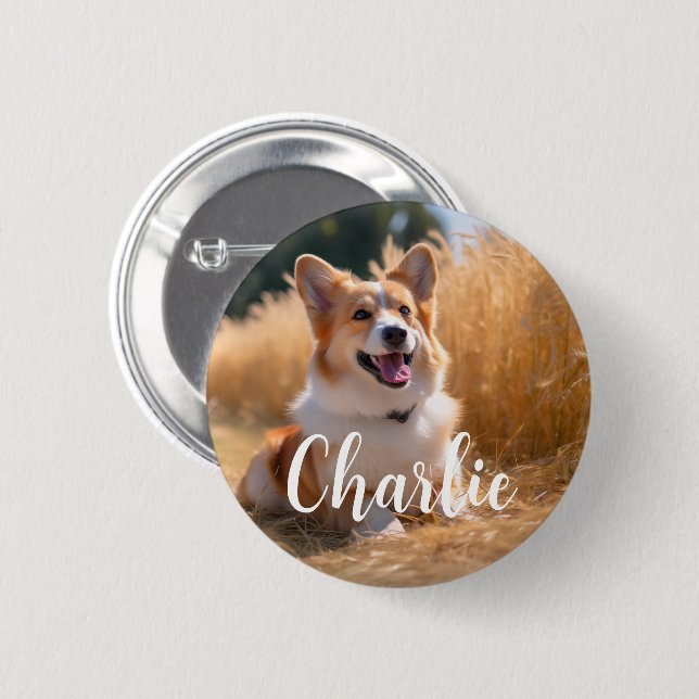 Custom Pet Photo 6 Cm Round Badge (Front & Back)