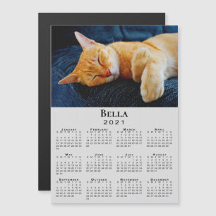 Custom Pet Photo and Name 2021 Calendar on Grey