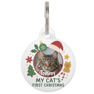 Custom Pet Photo and Name Christmas Tag