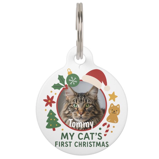 Custom Pet Photo and Name Christmas Tag (Front)