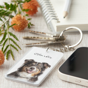 Custom Pet Photo And Name Key Ring