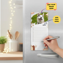 Custom Pet Photo and Name Lined Magnetic Notepad