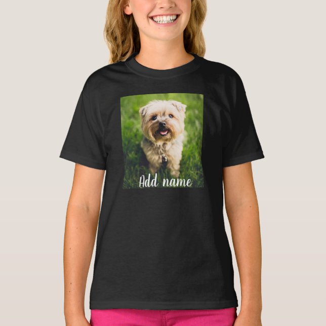 Custom Pet Photo And Name T-Shirt (Front)