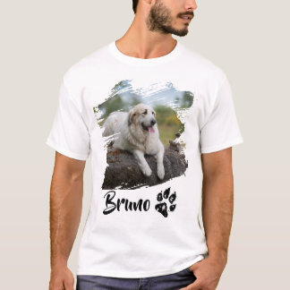 Custom Pet Photo and Name T-Shirt | Simple Modern