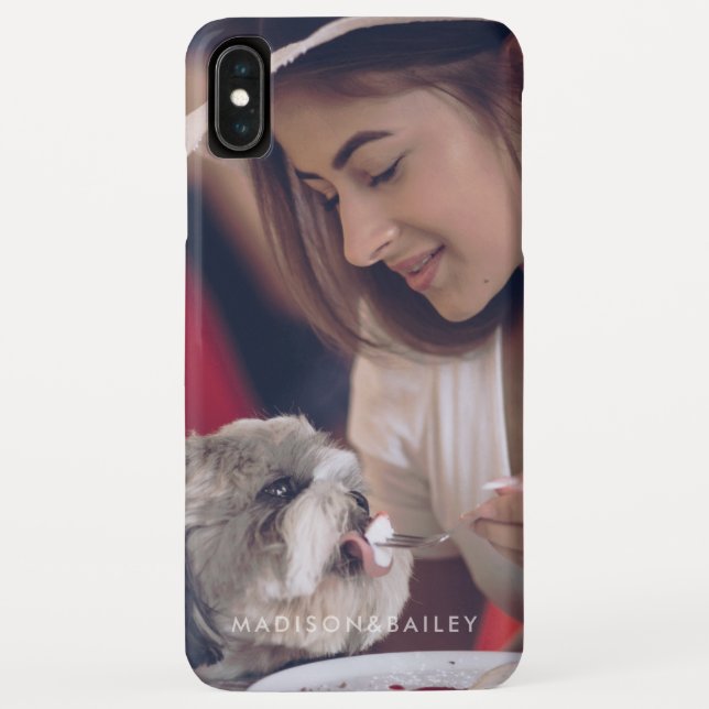 Custom Pet Photo and Name Typography Case-Mate iPhone Case (Back)