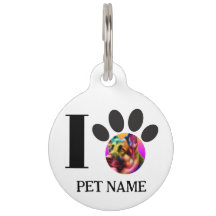 Custom pet photo and personalised dog name