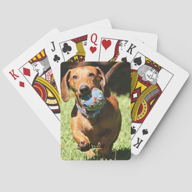 Custom Pet Photo and Text   Playing Cards (Back)