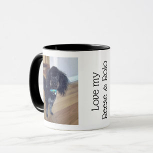 Custom Pet Photo Black White Coffee Mug