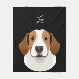 Custom Pet Photo Blanket, Personalised Dog Portrai Fleece Blanket