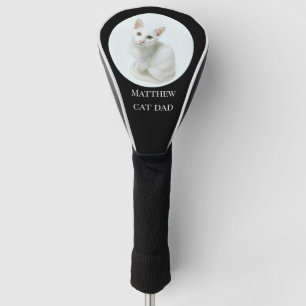Custom Pet Photo Cat Dad Black Golf Head Cover
