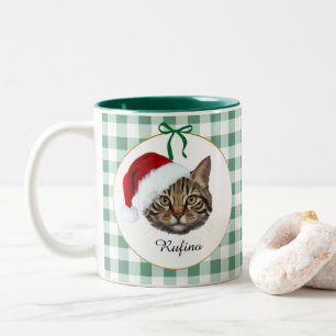 Custom Pet Photo Cat Mom Two-Tone Coffee Mug