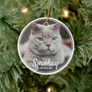 Custom Pet Photo Christmas Holiday Ceramic Tree Decoration