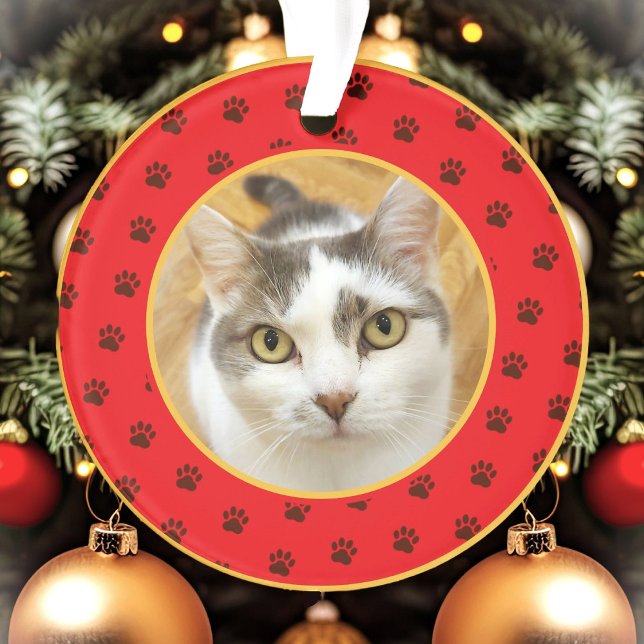 Custom Pet Photo Christmas Holiday Ornament (Creator Uploaded)