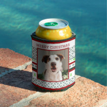 Custom Pet Photo Christmas Stubby Holder Can Cozy