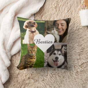 Custom Pet Photo Collage Gift For Pet Lovers Cushion