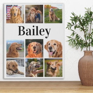 Custom Pet Photo Collage Personalised Dog Lover  Faux Canvas Print