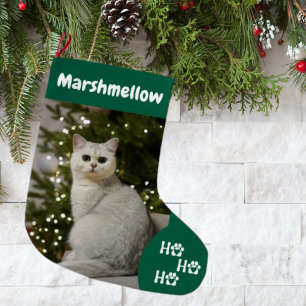 Custom Pet Photo Cute Dog or Cat Large Christmas Stocking