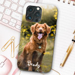 Custom Pet Photo Dog Cat iPhone 12 Case<br><div class="desc">Now you can carry your best friend with you wherever you go with this custom dog pet photo iPhone case . This photo with personalised name design is trendy, elegant, cool and cute. Customise with your favourite dog photo, cat photo, or any pet with paws ! Add your name to...</div>