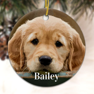 Custom Pet Photo Dog Lover Keepsake Ceramic Tree Decoration